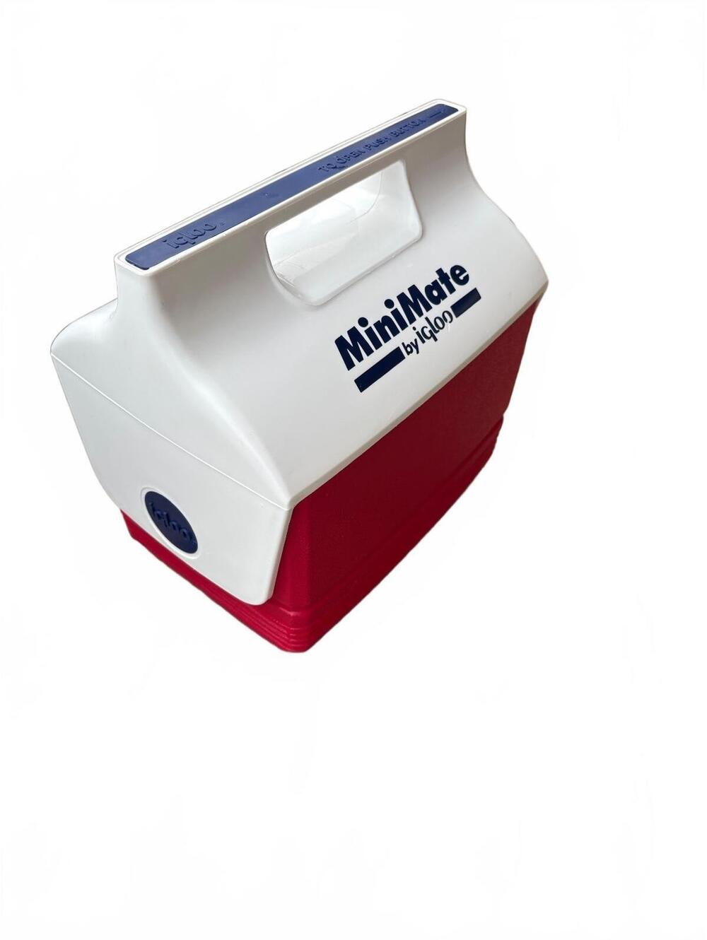 Vintage 1991 Igloo MiniMate 4 Qt Cooler Red White Lunch Box Made in USA